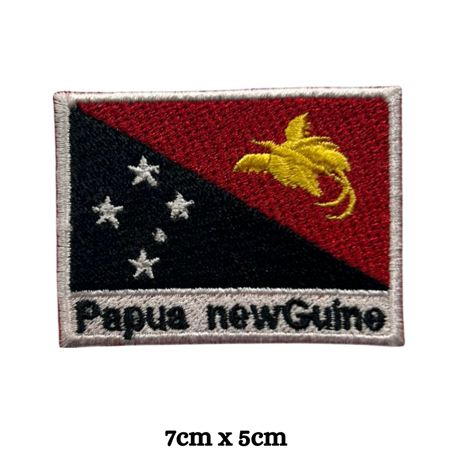 Country Flag with Name Embroidered Patch – Iron On / Sew On National Flag Badge with Country Name | All Countries Available | Jackets, Hats, Backpacks, Uniforms (K-S)