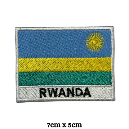 Country Flag with Name Embroidered Patch – Iron On / Sew On National Flag Badge with Country Name | All Countries Available | Jackets, Hats, Backpacks, Uniforms (K-S)