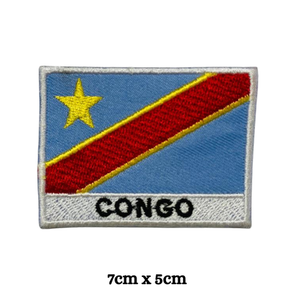 Country Flag with Name Embroidered Patch – Iron On / Sew On National Flag Badge with Country Name | All Countries Available | Jackets, Hats, Backpacks, Uniforms (A-J)