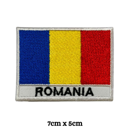 Country Flag with Name Embroidered Patch – Iron On / Sew On National Flag Badge with Country Name | All Countries Available | Jackets, Hats, Backpacks, Uniforms (K-S)