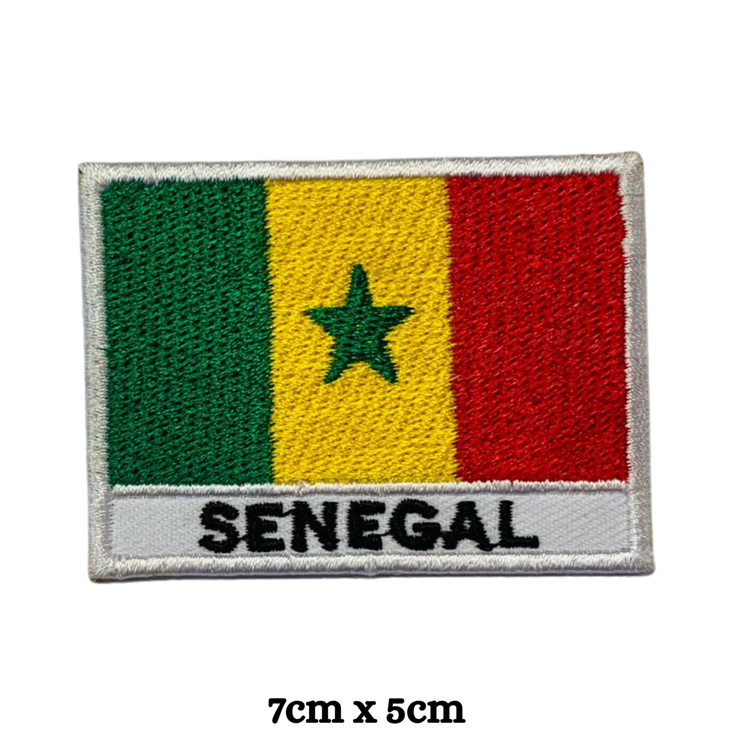 Country Flag with Name Embroidered Patch – Iron On / Sew On National Flag Badge with Country Name | All Countries Available | Jackets, Hats, Backpacks, Uniforms (K-S)