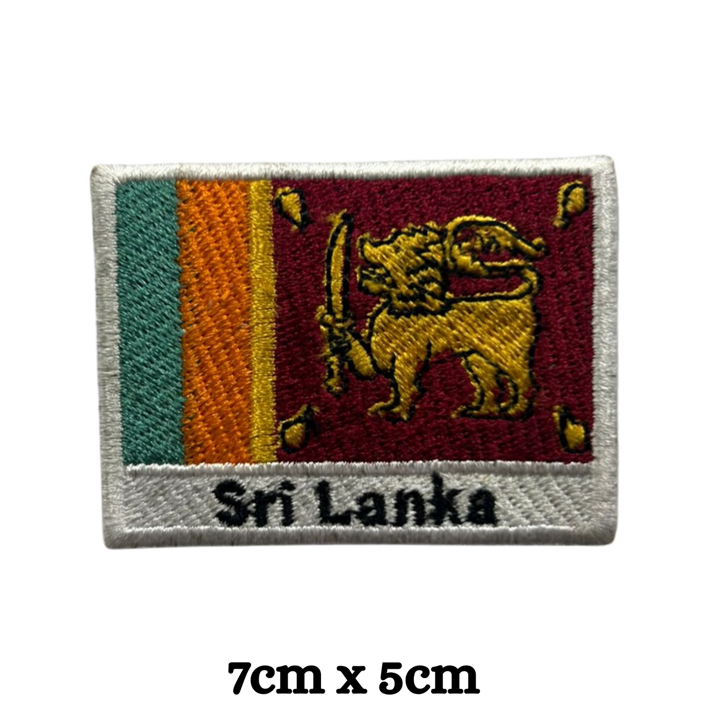 Country Flag with Name Embroidered Patch – Iron On / Sew On National Flag Badge with Country Name | All Countries Available | Jackets, Hats, Backpacks, Uniforms (K-S)