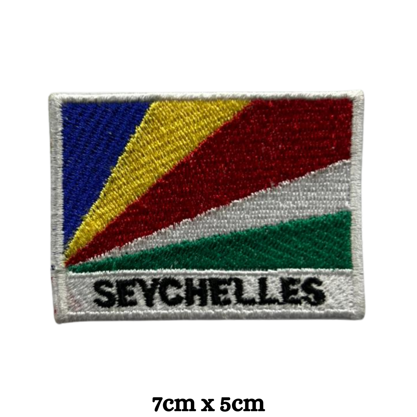 Country Flag with Name Embroidered Patch – Iron On / Sew On National Flag Badge with Country Name | All Countries Available | Jackets, Hats, Backpacks, Uniforms (K-S)