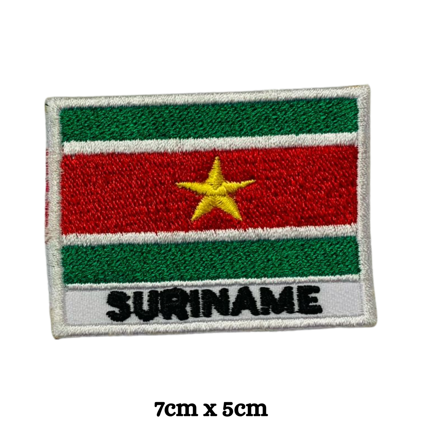 Country Flag with Name Embroidered Patch – Iron On / Sew On National Flag Badge with Country Name | All Countries Available | Jackets, Hats, Backpacks, Uniforms (K-S)
