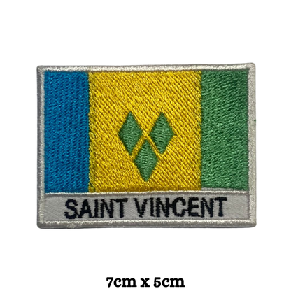 Country Flag with Name Embroidered Patch – Iron On / Sew On National Flag Badge with Country Name | All Countries Available | Jackets, Hats, Backpacks, Uniforms (K-S)