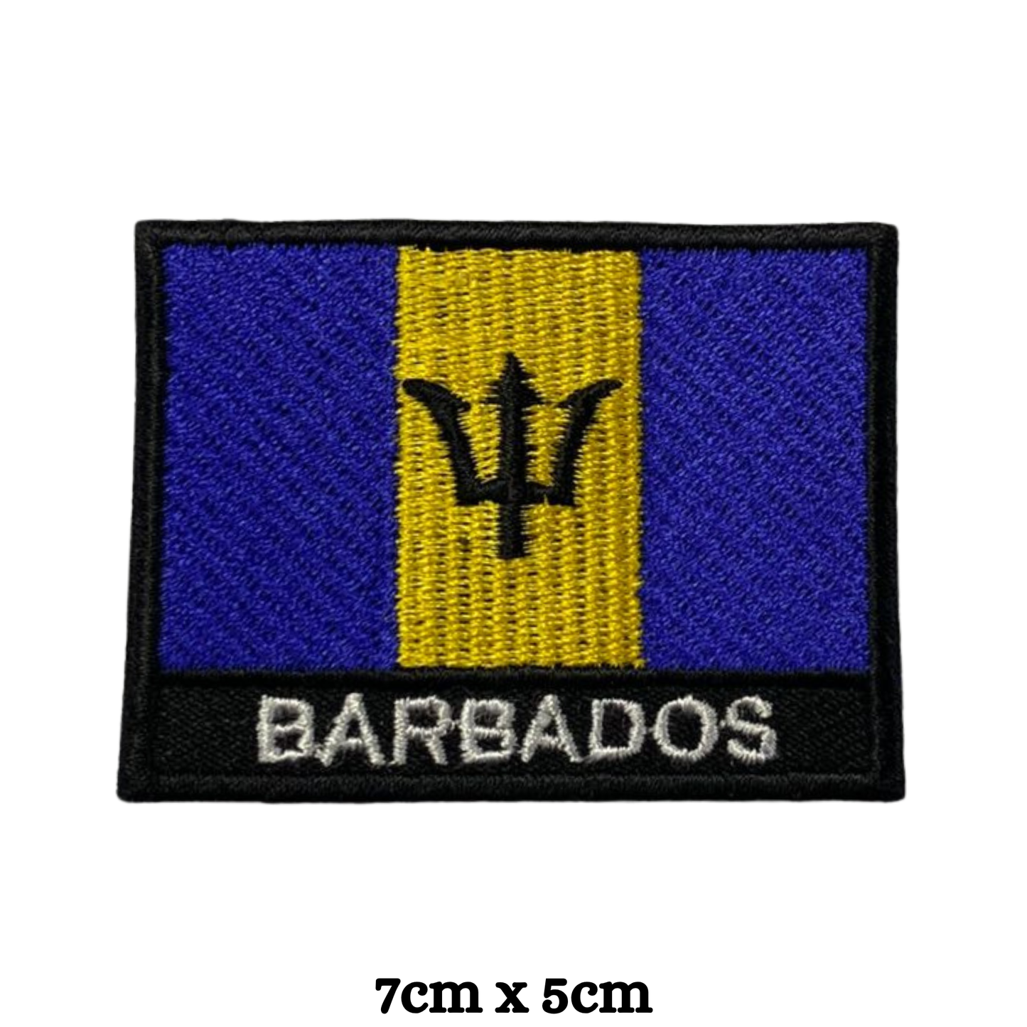 Country Flag with Name Embroidered Patch – Iron On / Sew On National Flag Badge with Country Name | All Countries Available | Jackets, Hats, Backpacks, Uniforms (A-J)