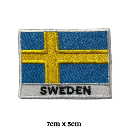Country Flag with Name Embroidered Patch – Iron On / Sew On National Flag Badge with Country Name | All Countries Available | Jackets, Hats, Backpacks, Uniforms (K-S)