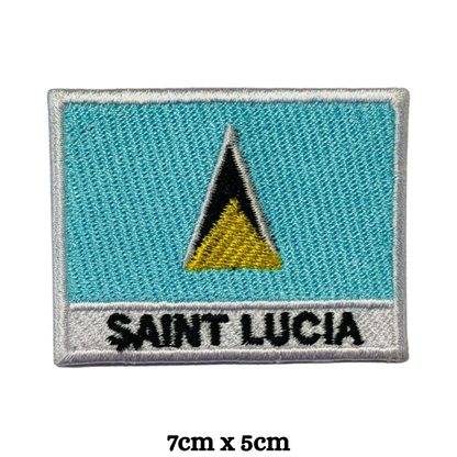 Country Flag with Name Embroidered Patch – Iron On / Sew On National Flag Badge with Country Name | All Countries Available | Jackets, Hats, Backpacks, Uniforms (K-S)