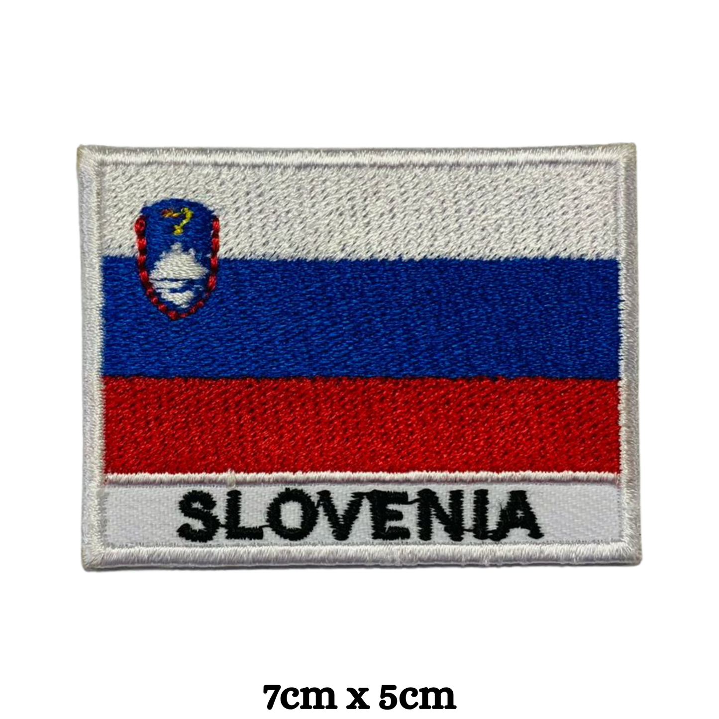 Country Flag with Name Embroidered Patch – Iron On / Sew On National Flag Badge with Country Name | All Countries Available | Jackets, Hats, Backpacks, Uniforms (K-S)