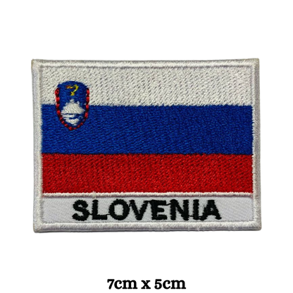Country Flag with Name Embroidered Patch – Iron On / Sew On National Flag Badge with Country Name | All Countries Available | Jackets, Hats, Backpacks, Uniforms (K-S)