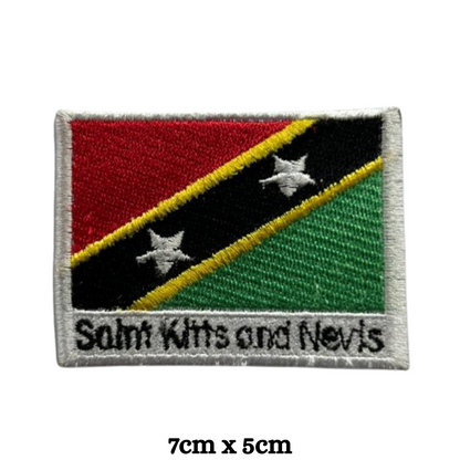 Country Flag with Name Embroidered Patch – Iron On / Sew On National Flag Badge with Country Name | All Countries Available | Jackets, Hats, Backpacks, Uniforms (K-S)