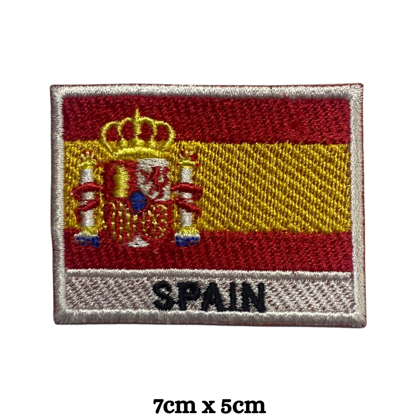 Country Flag with Name Embroidered Patch – Iron On / Sew On National Flag Badge with Country Name | All Countries Available | Jackets, Hats, Backpacks, Uniforms (K-S)