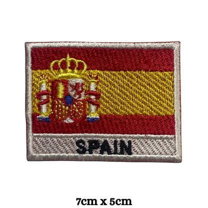 Country Flag with Name Embroidered Patch – Iron On / Sew On National Flag Badge with Country Name | All Countries Available | Jackets, Hats, Backpacks, Uniforms (K-S)