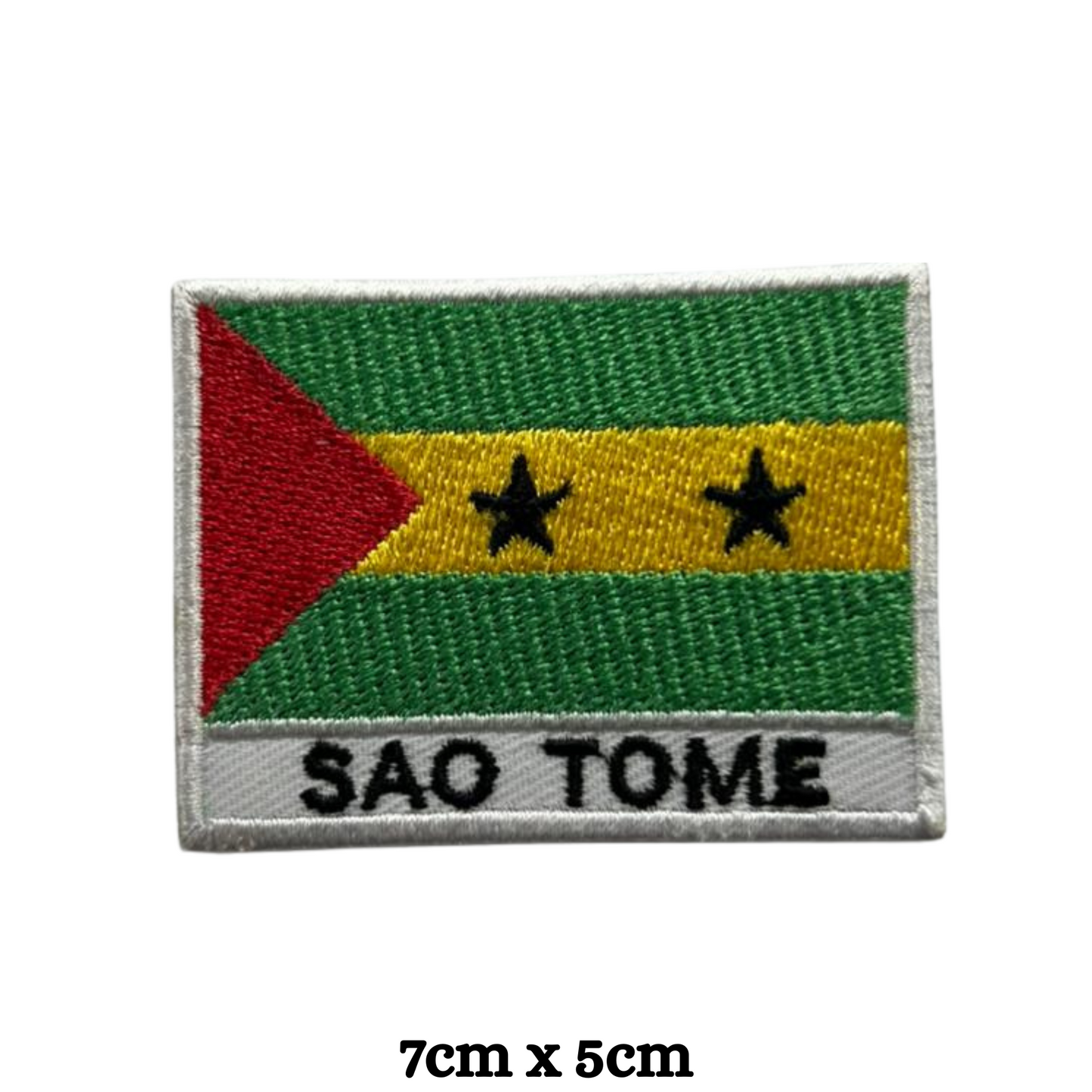 Country Flag with Name Embroidered Patch – Iron On / Sew On National Flag Badge with Country Name | All Countries Available | Jackets, Hats, Backpacks, Uniforms (K-S)