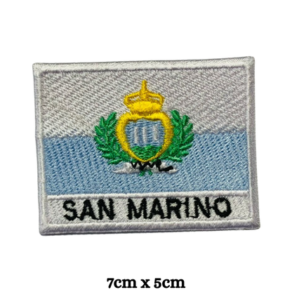 Country Flag with Name Embroidered Patch – Iron On / Sew On National Flag Badge with Country Name | All Countries Available | Jackets, Hats, Backpacks, Uniforms (K-S)