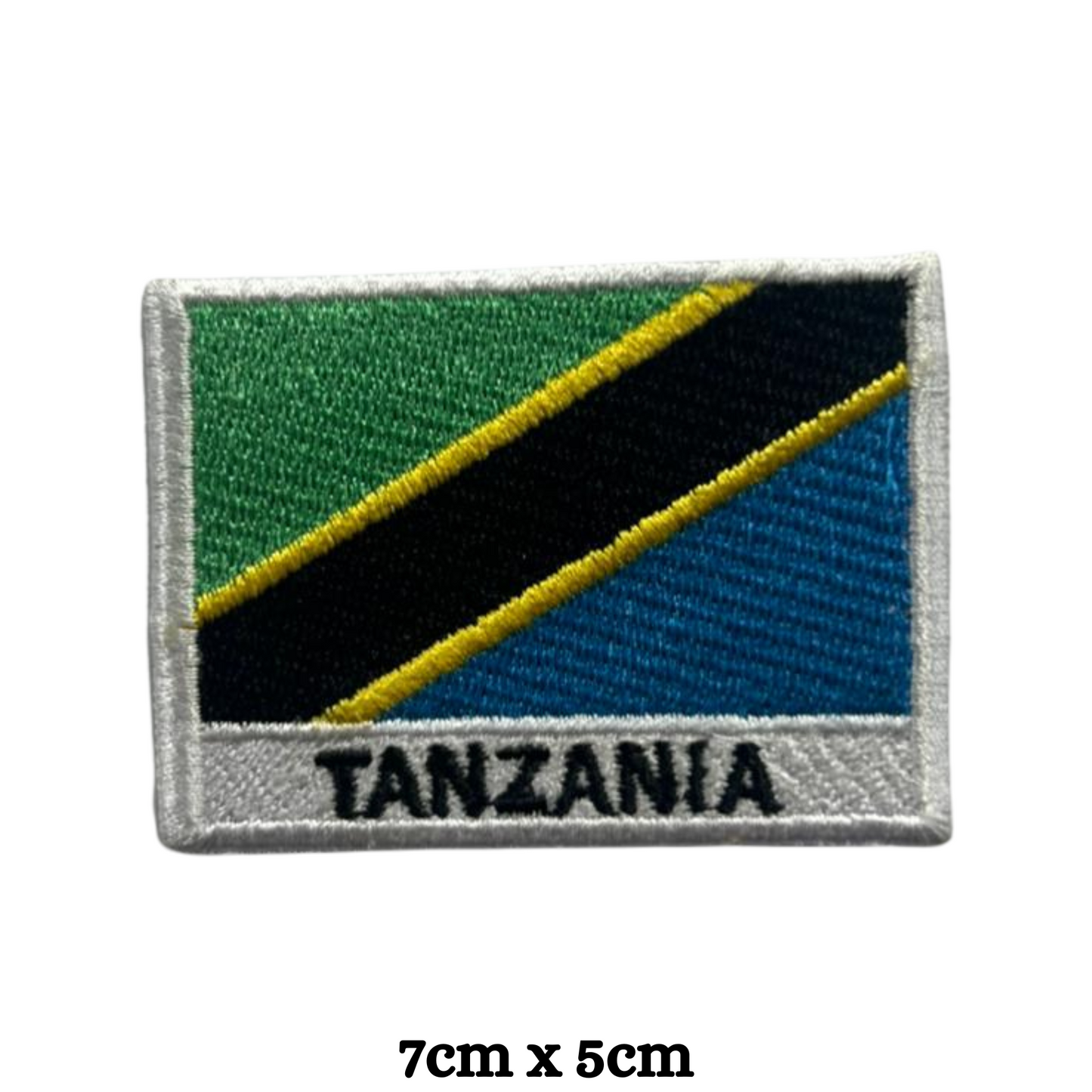 Country Flag with Name Embroidered Patch – Iron On / Sew On National Flag Badge with Country Name | All Countries Available | Jackets, Hats, Backpacks, Uniforms (T-Z)