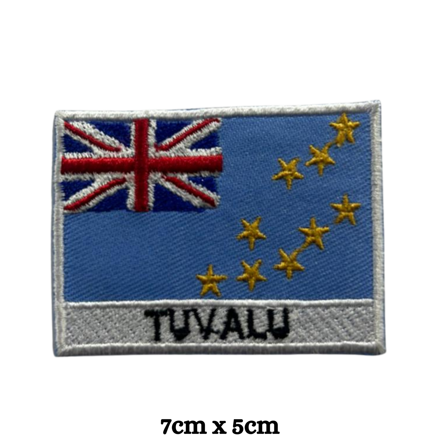 Country Flag with Name Embroidered Patch – Iron On / Sew On National Flag Badge with Country Name | All Countries Available | Jackets, Hats, Backpacks, Uniforms (T-Z)