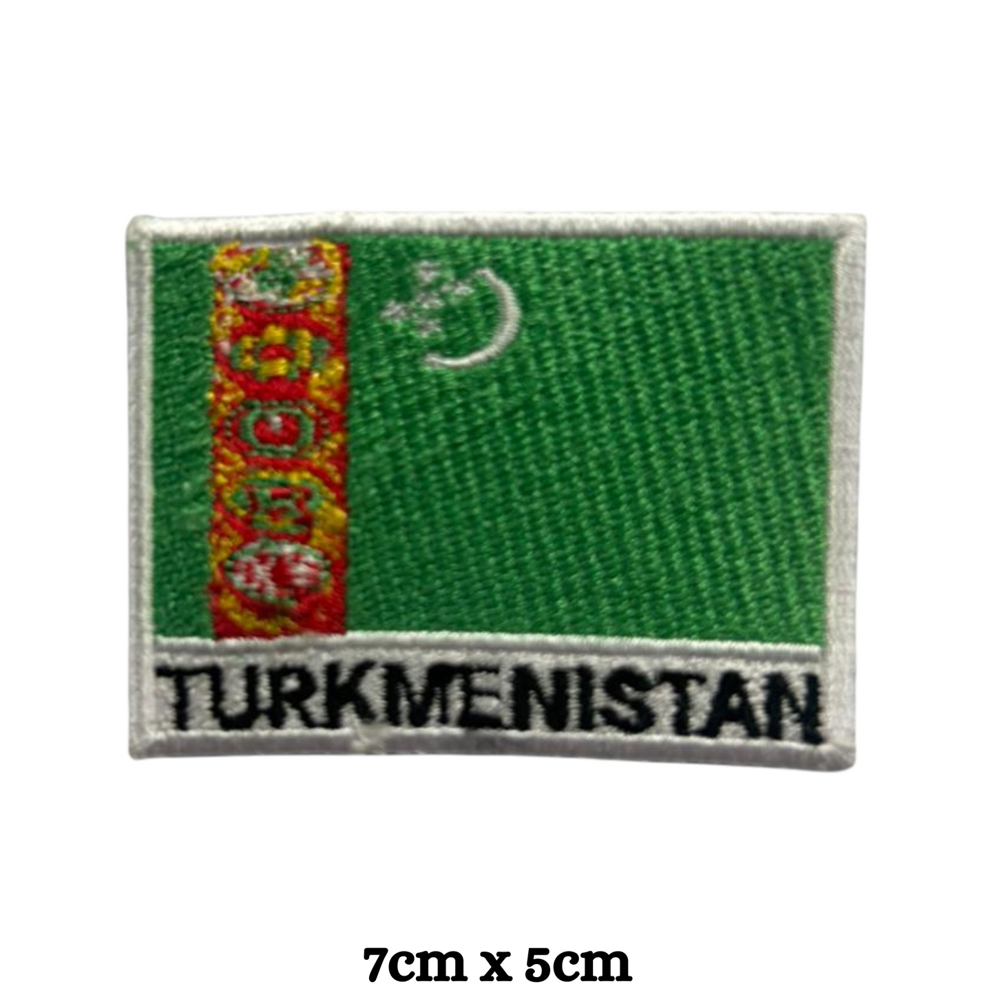 Country Flag with Name Embroidered Patch – Iron On / Sew On National Flag Badge with Country Name | All Countries Available | Jackets, Hats, Backpacks, Uniforms (T-Z)