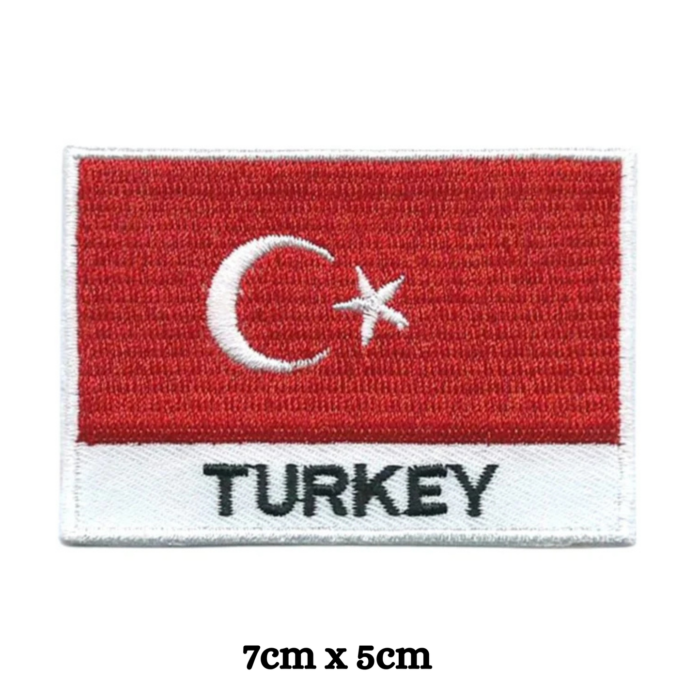 Country Flag with Name Embroidered Patch – Iron On / Sew On National Flag Badge with Country Name | All Countries Available | Jackets, Hats, Backpacks, Uniforms (T-Z)