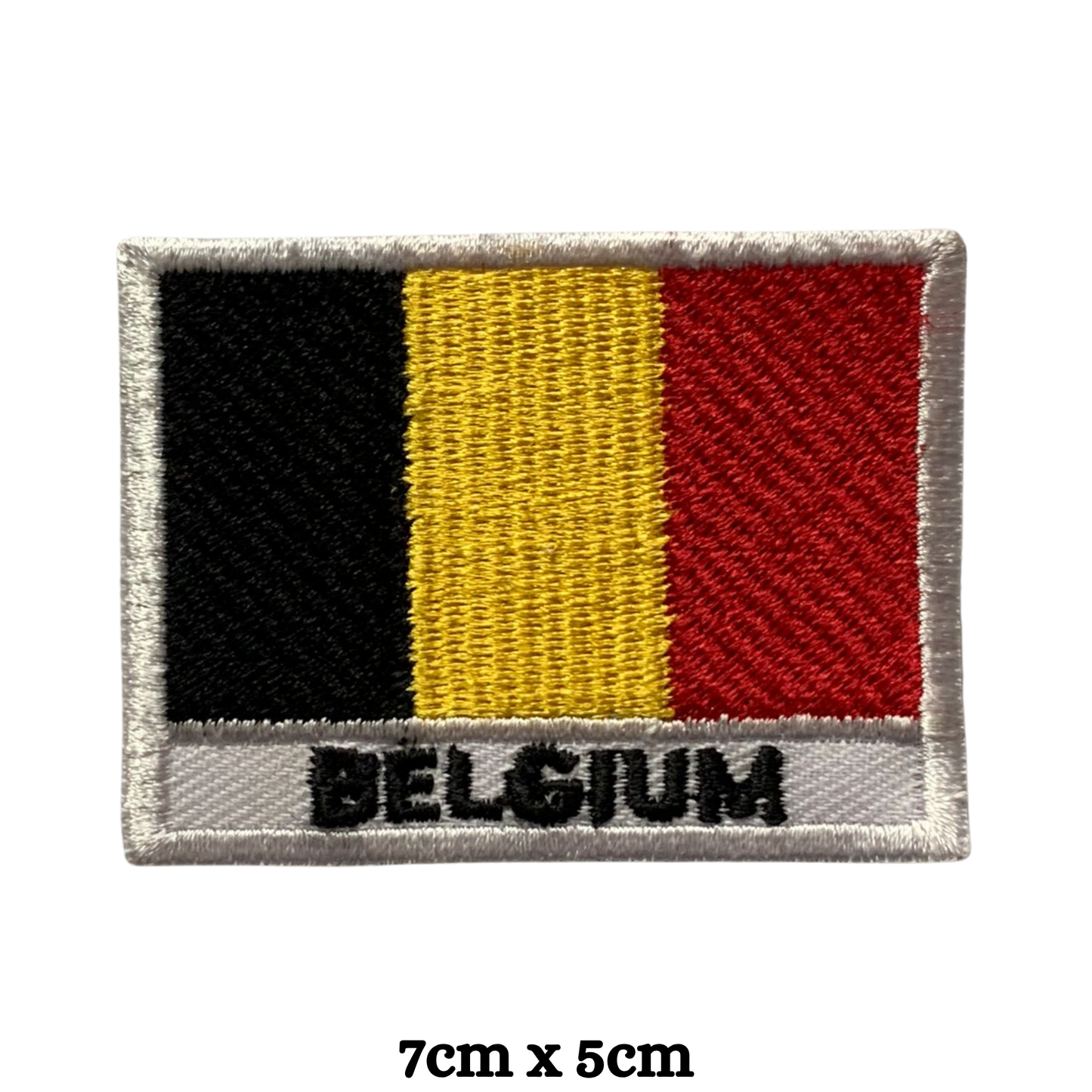 Country Flag with Name Embroidered Patch – Iron On / Sew On National Flag Badge with Country Name | All Countries Available | Jackets, Hats, Backpacks, Uniforms (A-J)