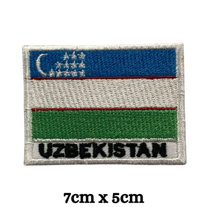 Country Flag with Name Embroidered Patch – Iron On / Sew On National Flag Badge with Country Name | All Countries Available | Jackets, Hats, Backpacks, Uniforms (T-Z)