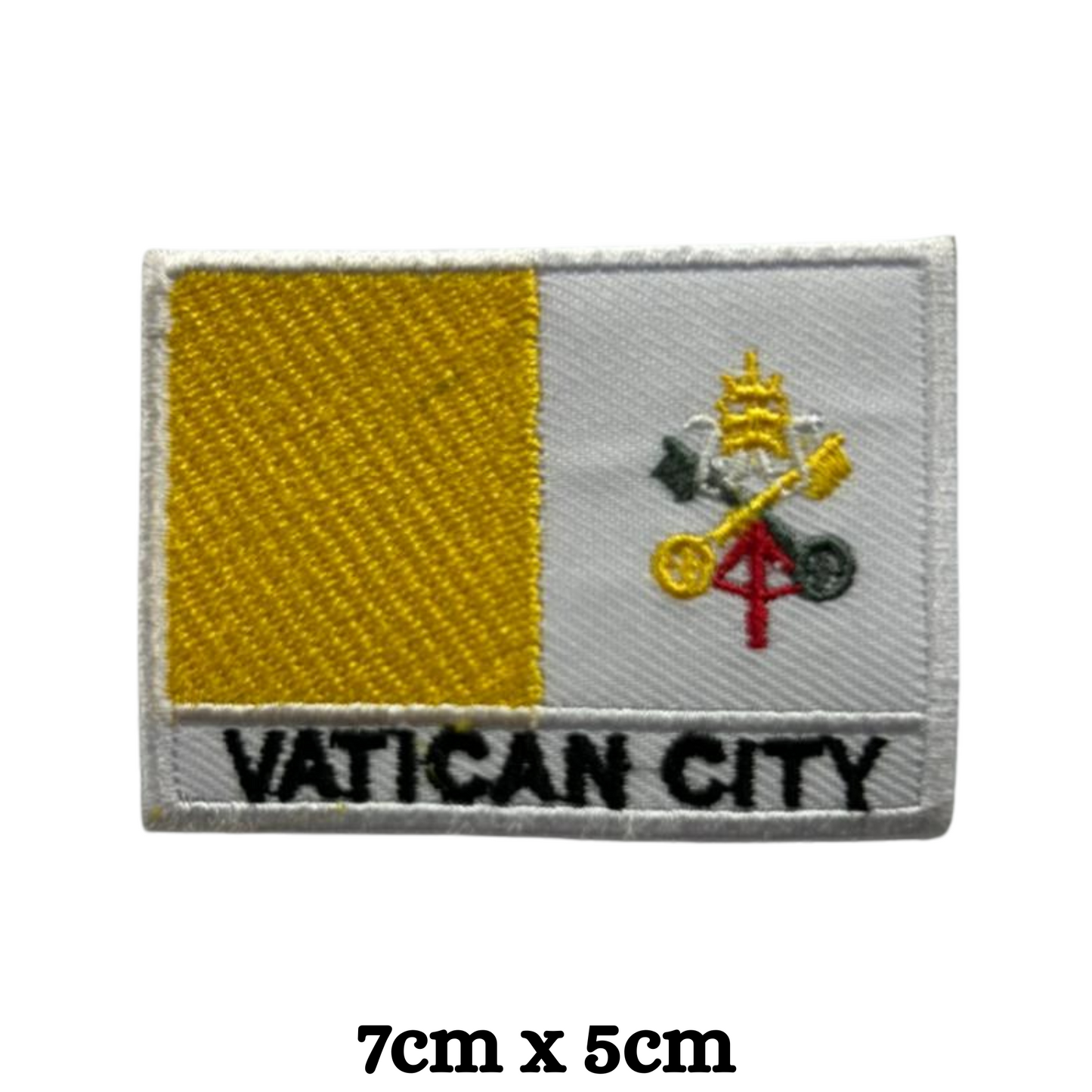 Country Flag with Name Embroidered Patch – Iron On / Sew On National Flag Badge with Country Name | All Countries Available | Jackets, Hats, Backpacks, Uniforms (T-Z)