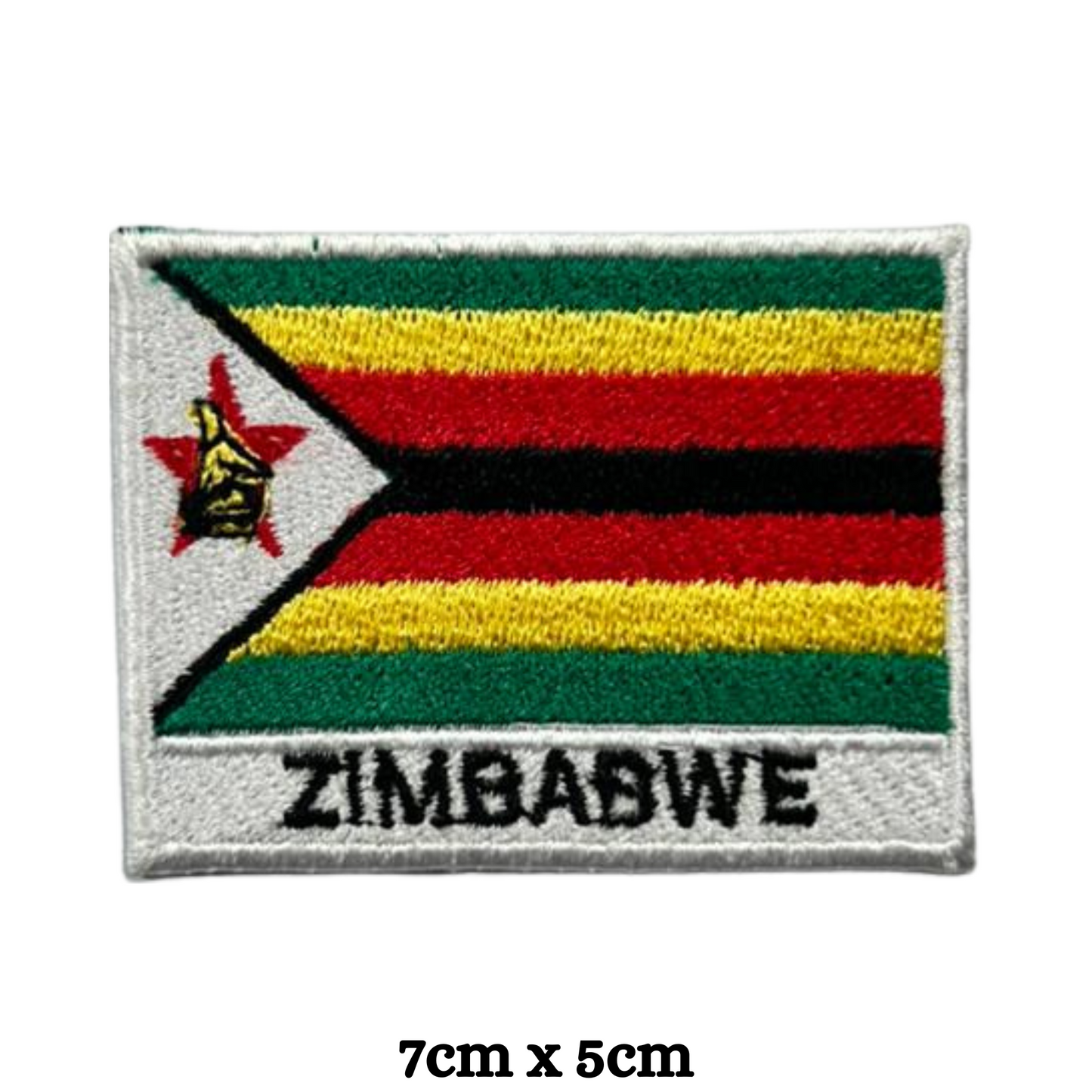 Country Flag with Name Embroidered Patch – Iron On / Sew On National Flag Badge with Country Name | All Countries Available | Jackets, Hats, Backpacks, Uniforms (T-Z)