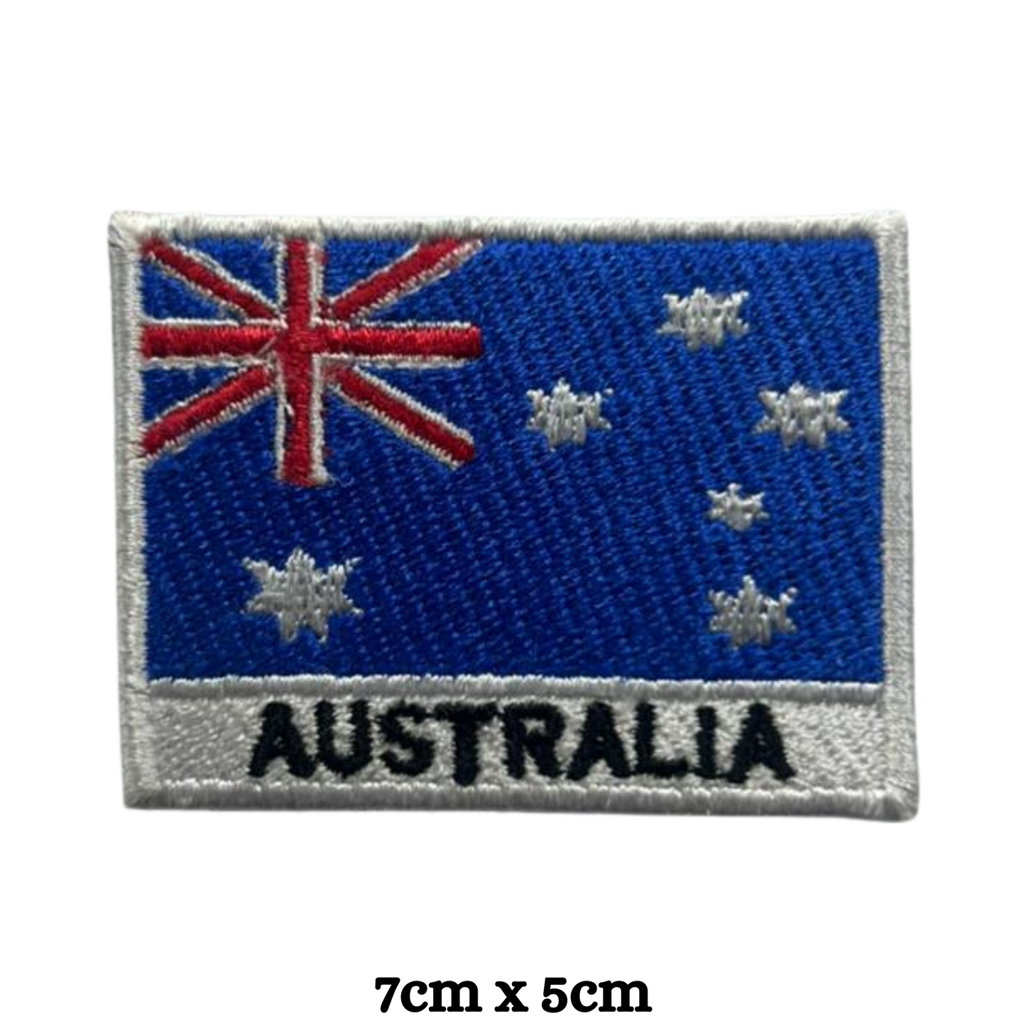 Country Flag with Name Embroidered Patch – Iron On / Sew On National Flag Badge with Country Name | All Countries Available | Jackets, Hats, Backpacks, Uniforms (A-J)