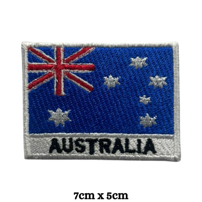 Country Flag with Name Embroidered Patch – Iron On / Sew On National Flag Badge with Country Name | All Countries Available | Jackets, Hats, Backpacks, Uniforms (A-J)
