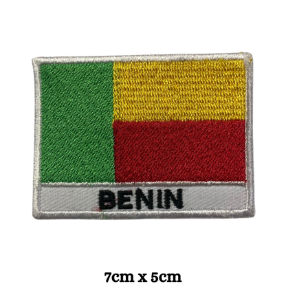 Country Flag with Name Embroidered Patch – Iron On / Sew On National Flag Badge with Country Name | All Countries Available | Jackets, Hats, Backpacks, Uniforms (A-J)