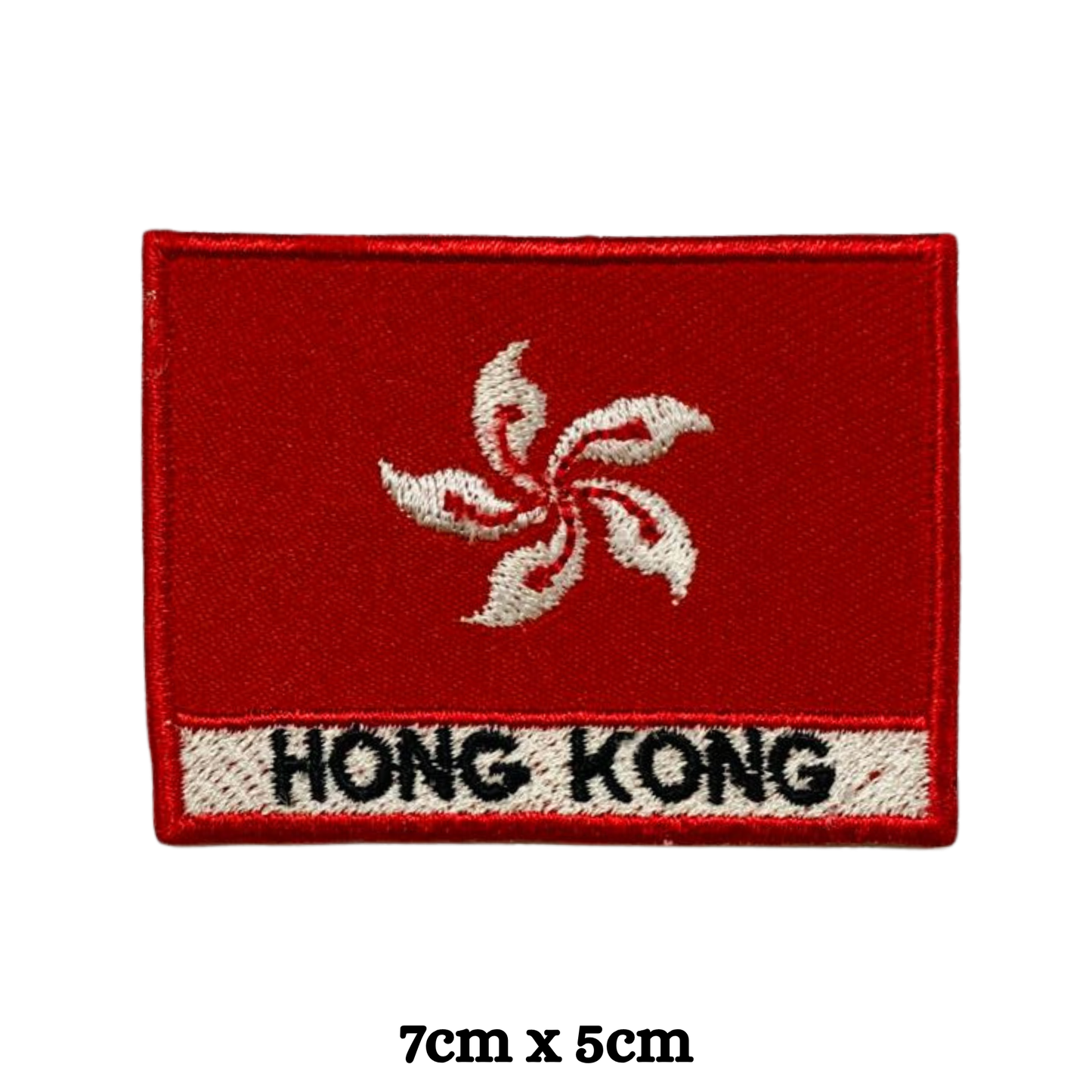 Country Flag with Name Embroidered Patch – Iron On / Sew On National Flag Badge with Country Name | All Countries Available | Jackets, Hats, Backpacks, Uniforms (A-J)