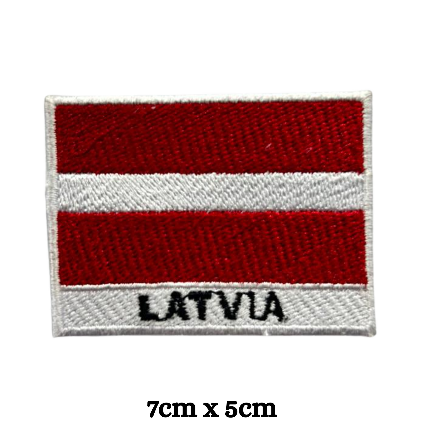 Country Flag with Name Embroidered Patch – Iron On / Sew On National Flag Badge with Country Name | All Countries Available | Jackets, Hats, Backpacks, Uniforms (K-S)