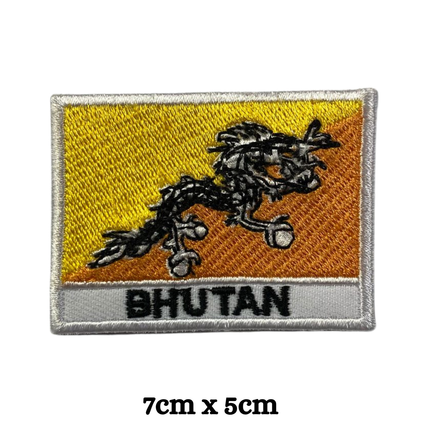 Country Flag with Name Embroidered Patch – Iron On / Sew On National Flag Badge with Country Name | All Countries Available | Jackets, Hats, Backpacks, Uniforms (A-J)
