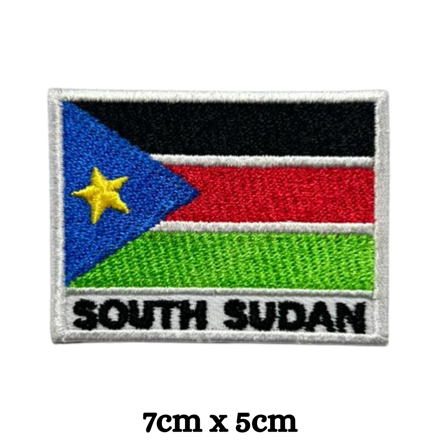 Country Flag with Name Embroidered Patch – Iron On / Sew On National Flag Badge with Country Name | All Countries Available | Jackets, Hats, Backpacks, Uniforms (K-S)