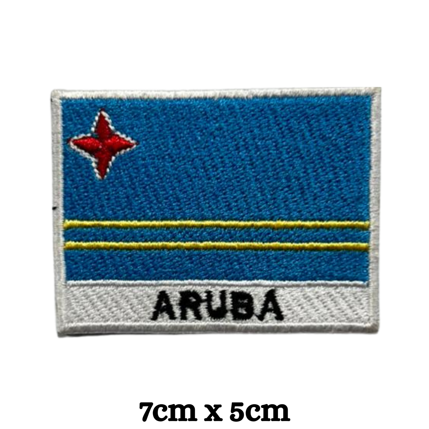 Country Flag with Name Embroidered Patch – Iron On / Sew On National Flag Badge with Country Name | All Countries Available | Jackets, Hats, Backpacks, Uniforms (A-J)