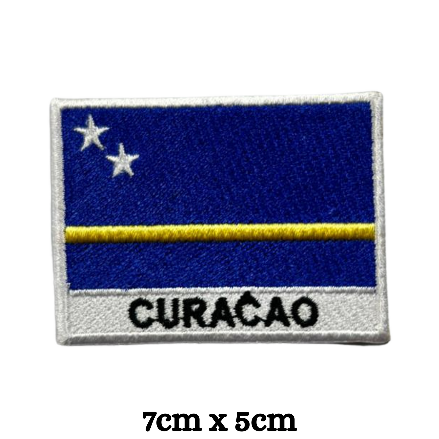 Country Flag with Name Embroidered Patch – Iron On / Sew On National Flag Badge with Country Name | All Countries Available | Jackets, Hats, Backpacks, Uniforms (A-J)