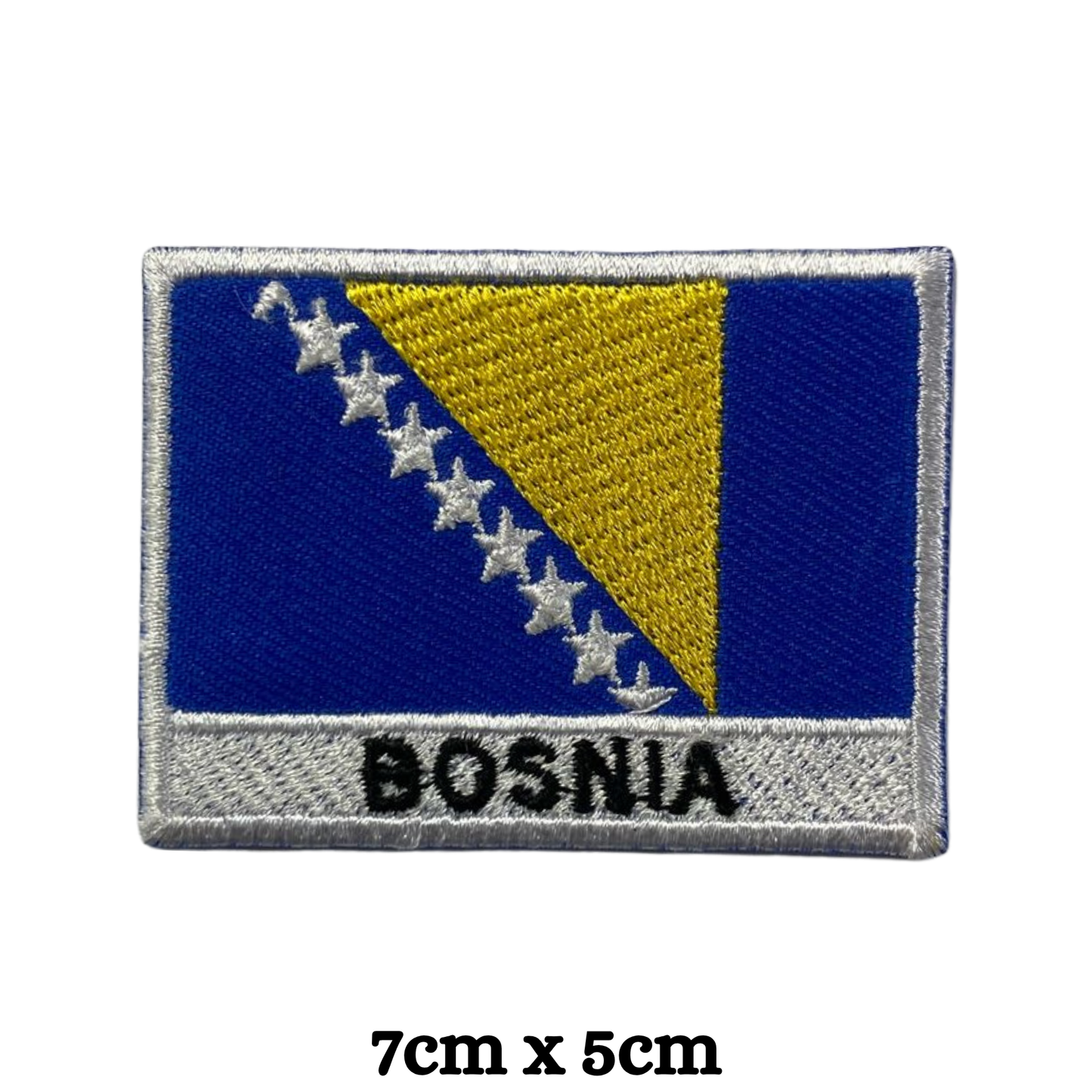 Country Flag with Name Embroidered Patch – Iron On / Sew On National Flag Badge with Country Name | All Countries Available | Jackets, Hats, Backpacks, Uniforms (A-J)