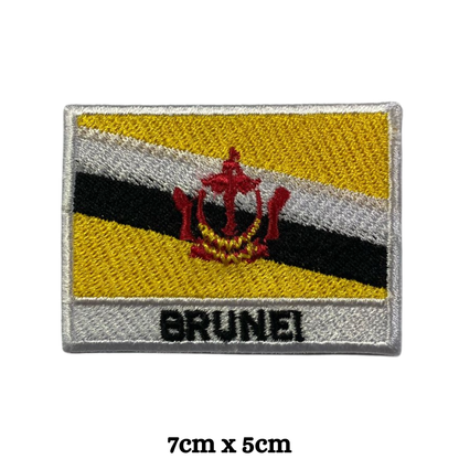 Country Flag with Name Embroidered Patch – Iron On / Sew On National Flag Badge with Country Name | All Countries Available | Jackets, Hats, Backpacks, Uniforms (A-J)