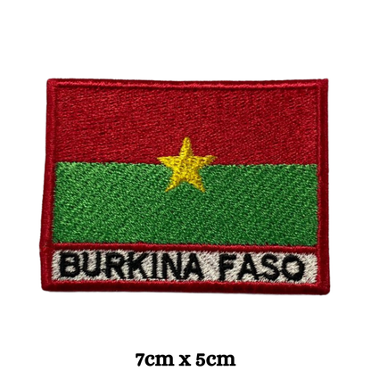 Country Flag with Name Embroidered Patch – Iron On / Sew On National Flag Badge with Country Name | All Countries Available | Jackets, Hats, Backpacks, Uniforms (A-J)