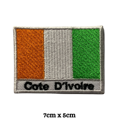 Country Flag with Name Embroidered Patch – Iron On / Sew On National Flag Badge with Country Name | All Countries Available | Jackets, Hats, Backpacks, Uniforms (A-J)