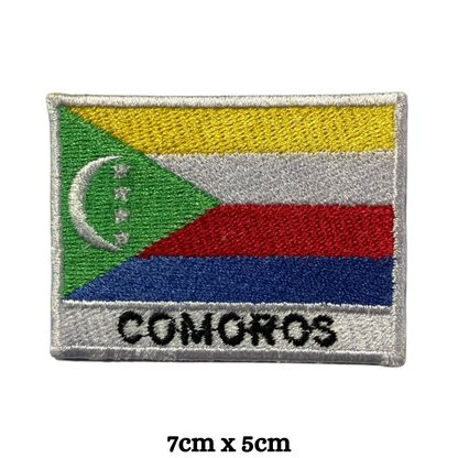 Country Flag with Name Embroidered Patch – Iron On / Sew On National Flag Badge with Country Name | All Countries Available | Jackets, Hats, Backpacks, Uniforms (A-J)