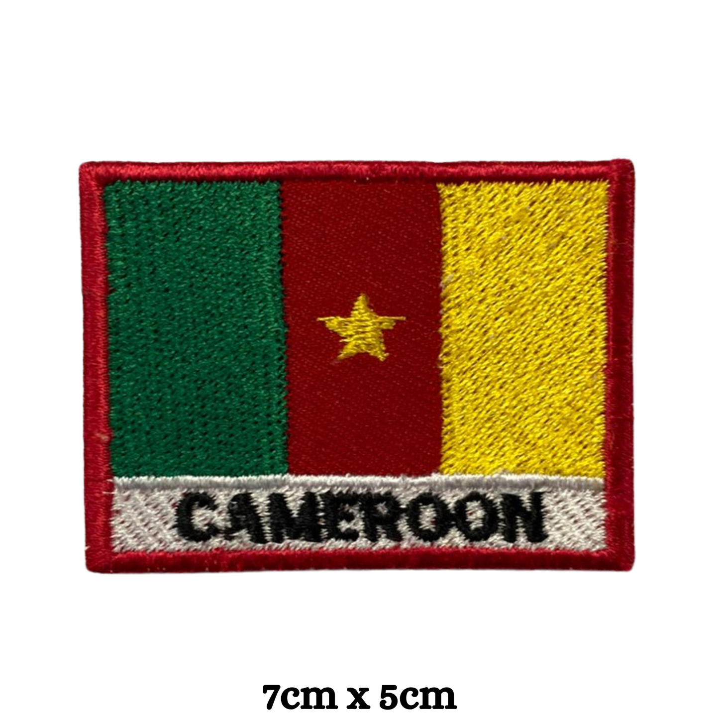 Country Flag with Name Embroidered Patch – Iron On / Sew On National Flag Badge with Country Name | All Countries Available | Jackets, Hats, Backpacks, Uniforms (A-J)