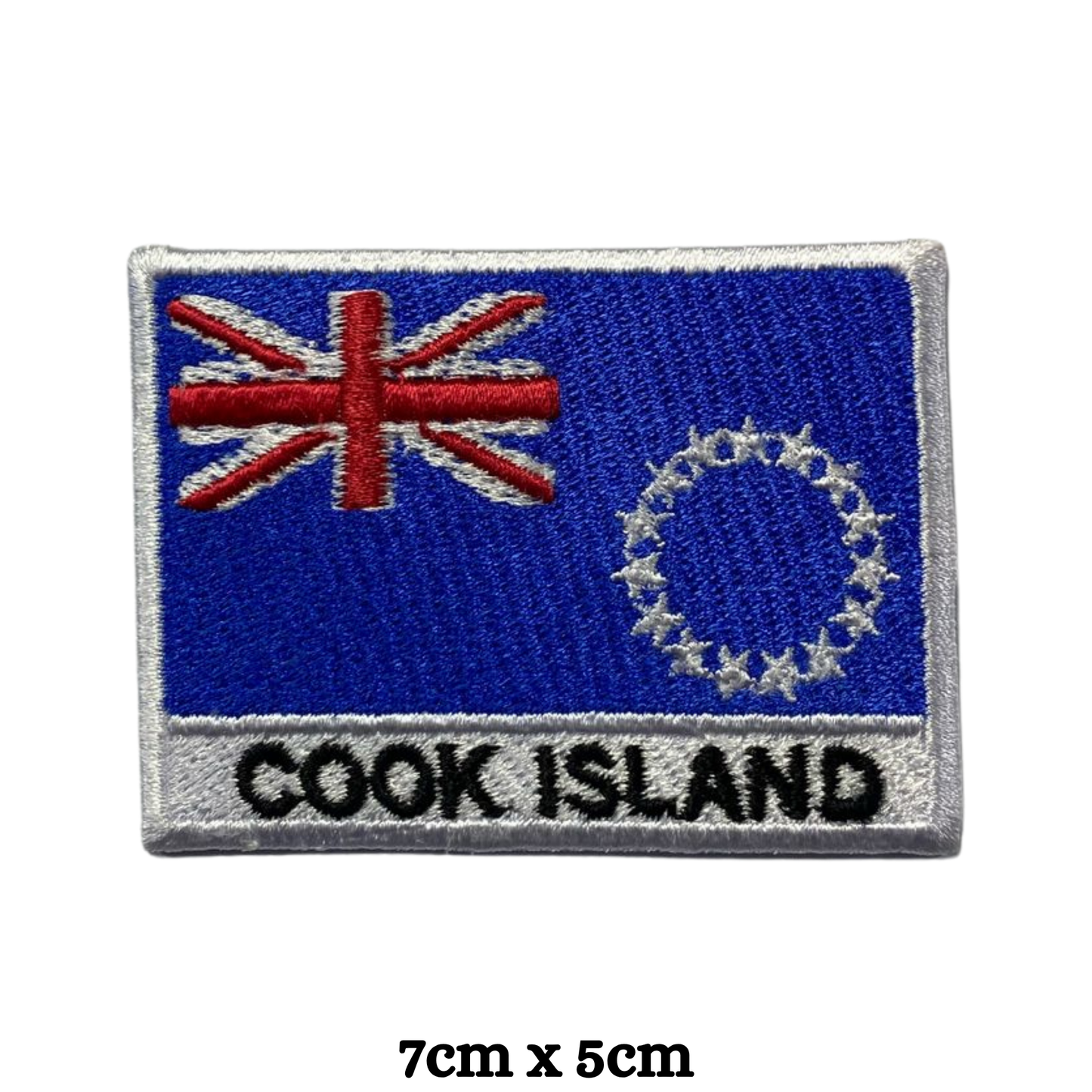 Country Flag with Name Embroidered Patch – Iron On / Sew On National Flag Badge with Country Name | All Countries Available | Jackets, Hats, Backpacks, Uniforms (A-J)