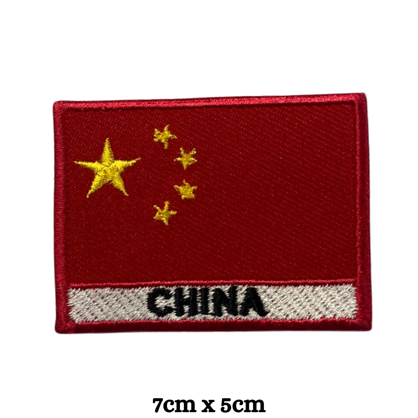 Country Flag with Name Embroidered Patch – Iron On / Sew On National Flag Badge with Country Name | All Countries Available | Jackets, Hats, Backpacks, Uniforms (A-J)