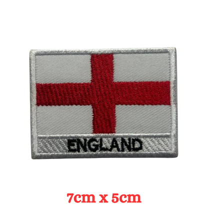 Country Flag with Name Embroidered Patch – Iron On / Sew On National Flag Badge with Country Name | All Countries Available | Jackets, Hats, Backpacks, Uniforms (A-J)