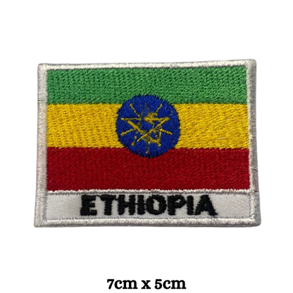Country Flag with Name Embroidered Patch – Iron On / Sew On National Flag Badge with Country Name | All Countries Available | Jackets, Hats, Backpacks, Uniforms (A-J)