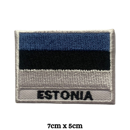 Country Flag with Name Embroidered Patch – Iron On / Sew On National Flag Badge with Country Name | All Countries Available | Jackets, Hats, Backpacks, Uniforms (A-J)