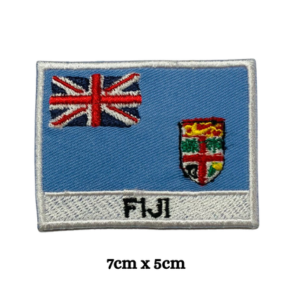 Country Flag with Name Embroidered Patch – Iron On / Sew On National Flag Badge with Country Name | All Countries Available | Jackets, Hats, Backpacks, Uniforms (A-J)
