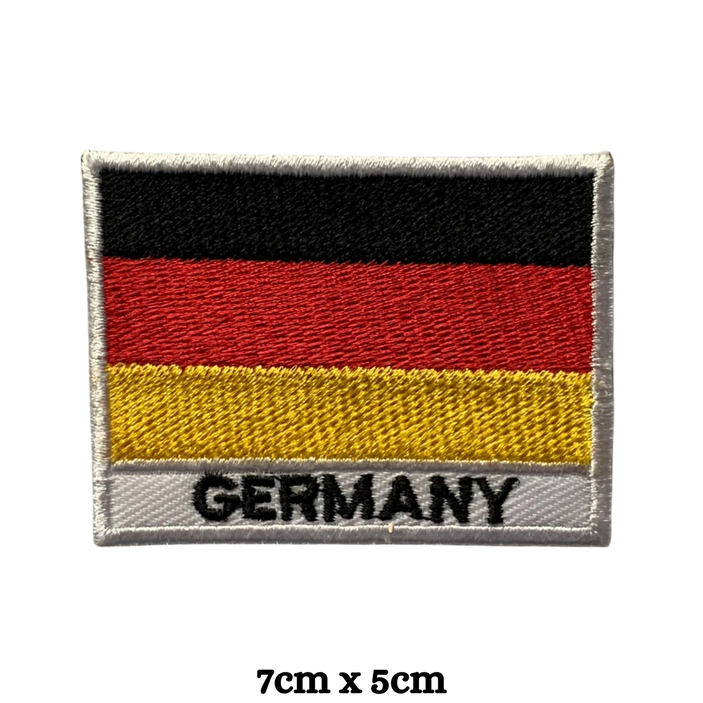Country Flag with Name Embroidered Patch – Iron On / Sew On National Flag Badge with Country Name | All Countries Available | Jackets, Hats, Backpacks, Uniforms (A-J)