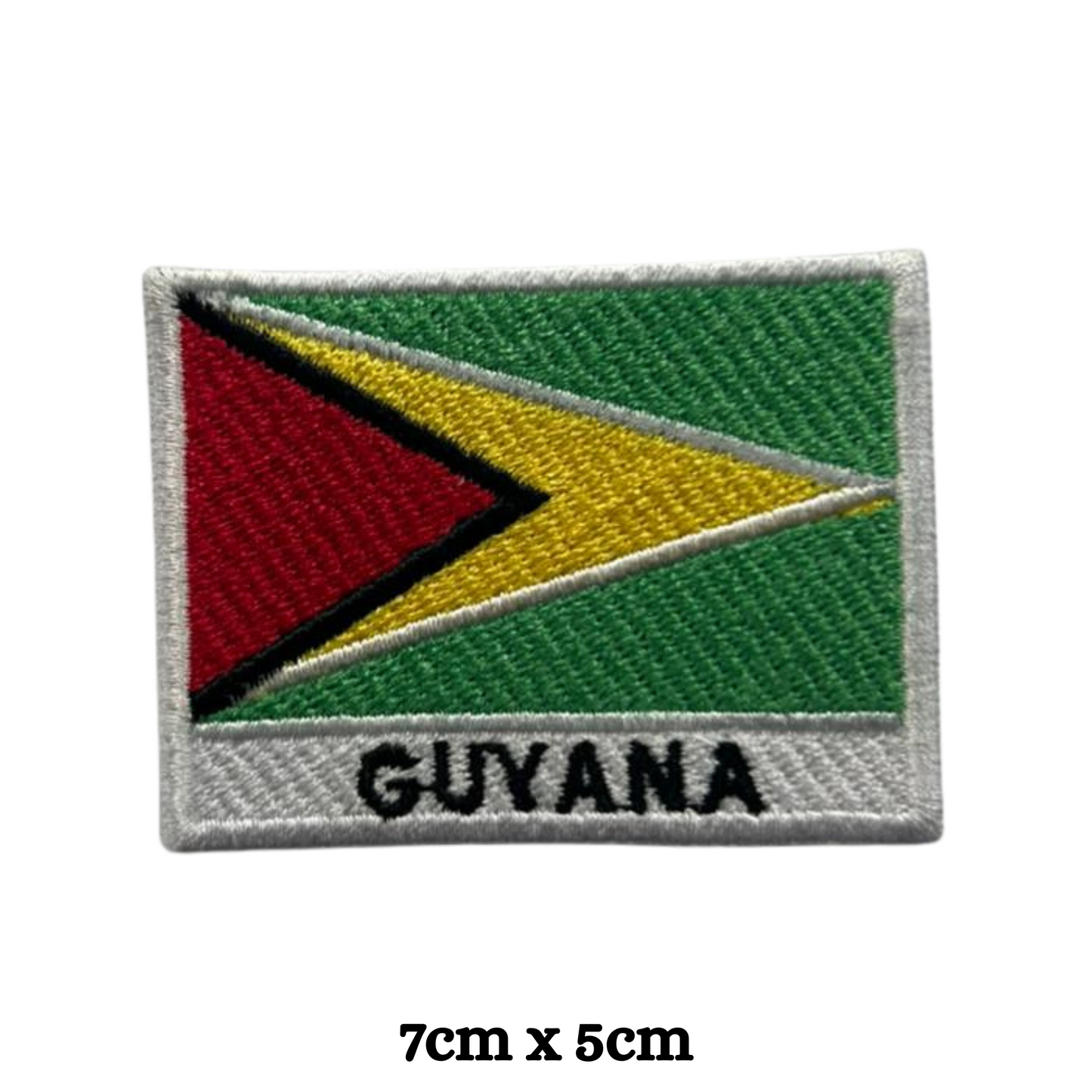 Country Flag with Name Embroidered Patch – Iron On / Sew On National Flag Badge with Country Name | All Countries Available | Jackets, Hats, Backpacks, Uniforms (A-J)